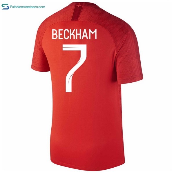 Camiseta Inglaterra 2ª Beckham 2018 Rojo